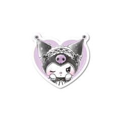 Japan Sanrio Vinyl Sticker - Kuromi / Lady Heart Wink