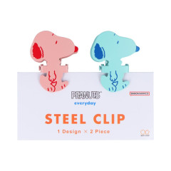 Japan Peanuts Steel Clip - Snoopy / Red & Blue Green