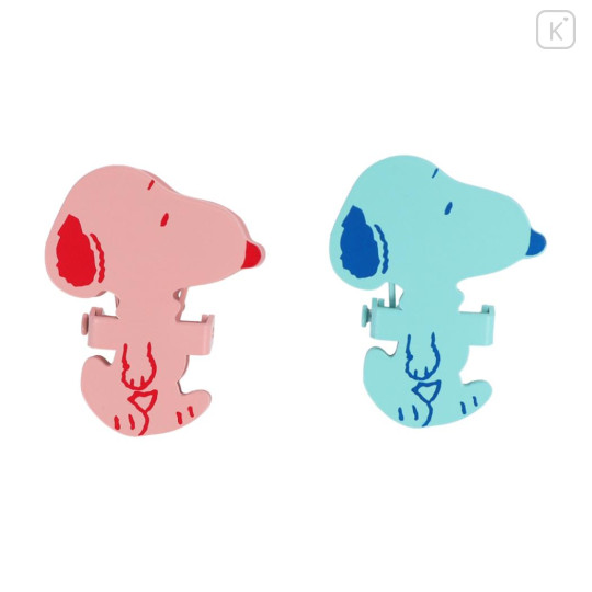 Japan Peanuts Steel Clip - Snoopy / Red & Blue Green - 2