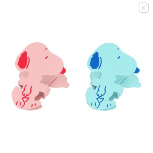 Japan Peanuts Steel Clip - Snoopy / Red & Blue Green - 4