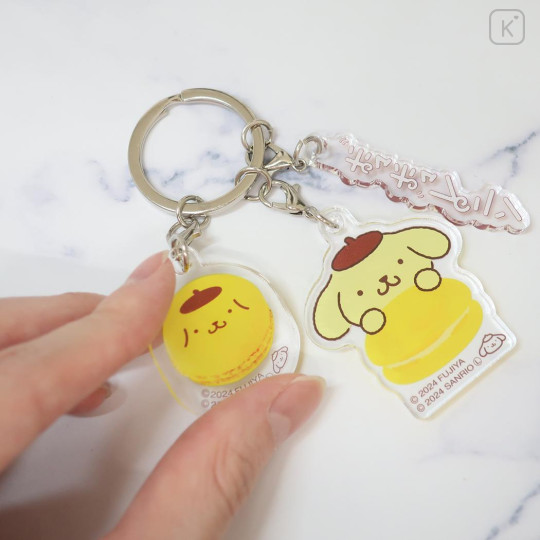 Japan Sanrio Acrylic Keychain - Pompompurin / Macaron - 2