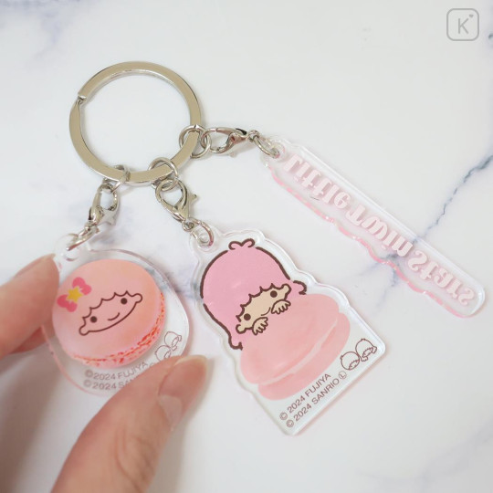 Japan Sanrio Acrylic Keychain - Little Twin Stars Lala / Macaron - 2