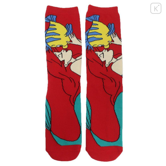 Japan Disney Crew Socks - Ariel / Red - 1