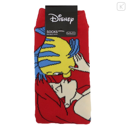 Japan Disney Crew Socks - Ariel / Red - 2