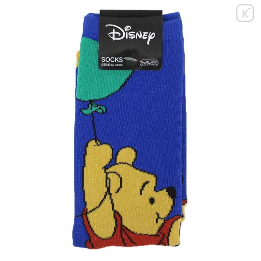 Japan Disney Crew Socks - Pooh / Balloon - 2