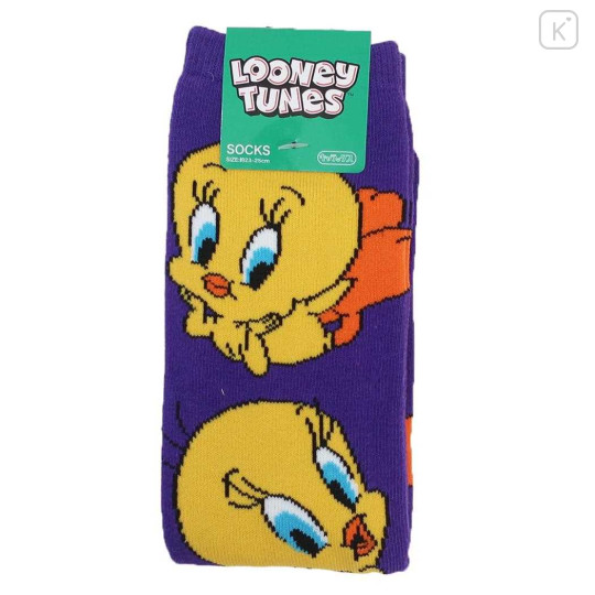 Japan Looney Tunes Crew Socks - Tweety / Purple - 2