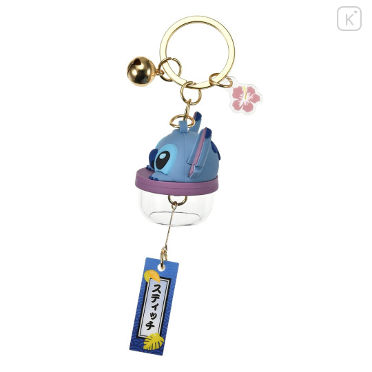Japan Disney Store Wind Chime Key Chain With Bell - Stitch - 3