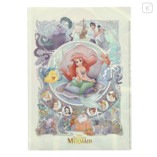 Japan Disney Store 2 Pockets A4 Hologram Clear File Holder - Ariel : The Little Mermaid 35th Anniversary - 1