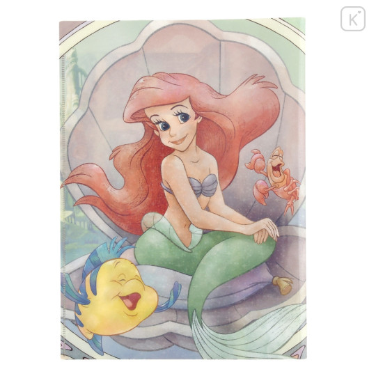 Japan Disney Store 2 Pockets A4 Hologram Clear File Holder - Ariel : The Little Mermaid 35th Anniversary - 2