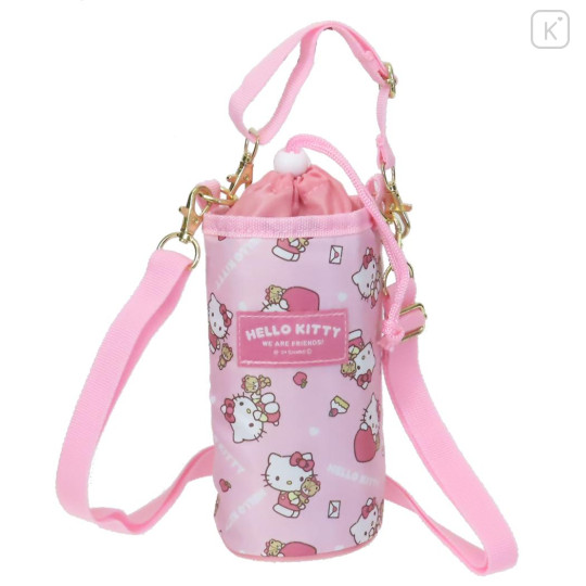 Japan Sanrio Plastic Bottle Holder - Hello Kitty / Heart Carabiner - 1