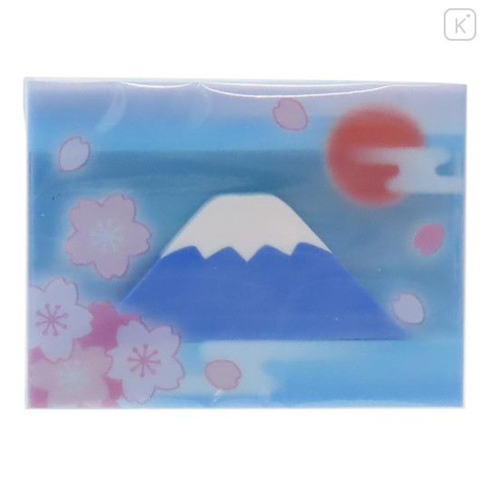 Japan Mount Fuji Eraser with Clear Sakura Sleeve - Blue - 1