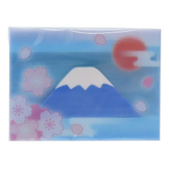 Japan Mount Fuji Eraser with Clear Sakura Sleeve - Blue