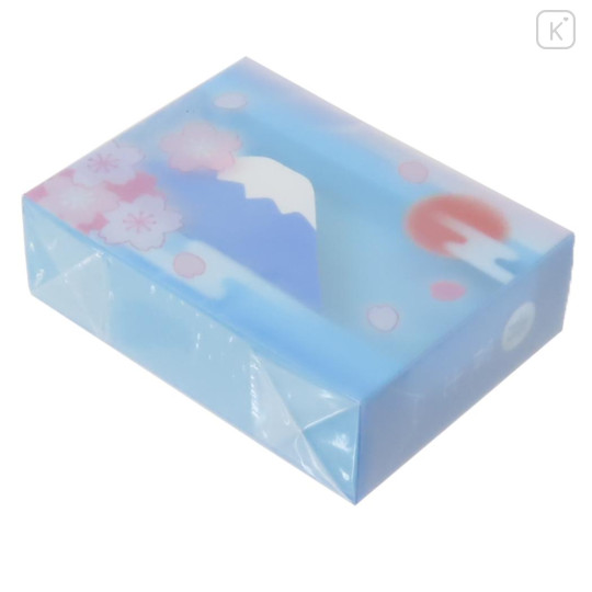 Japan Mount Fuji Eraser with Clear Sakura Sleeve - Blue - 2