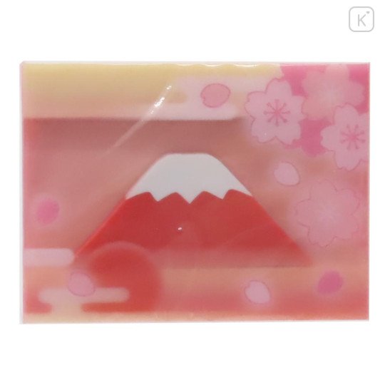 Japan Mount Fuji Eraser with Clear Sakura Sleeve - Red - 1