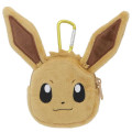 Japan Pokemon Plush Mini Pouch with Carabiner - Eevee - 1