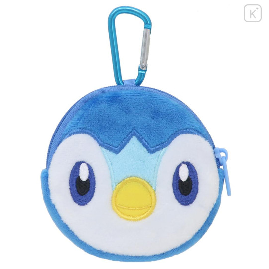 Japan Pokemon Plush Mini Pouch with Carabiner - Piplup - 1