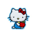 Japan Sanrio Fluffy Embroidery Sticker Patch - Hello Kitty / Apple - 2