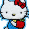 Japan Sanrio Fluffy Embroidery Sticker Patch - Hello Kitty / Apple - 3