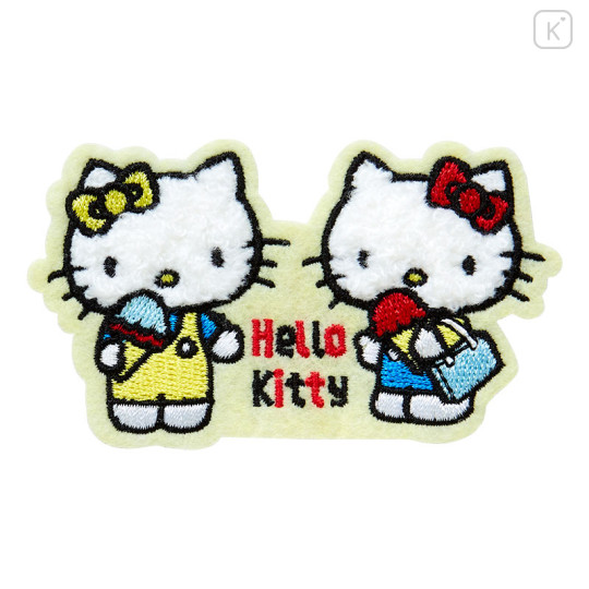 Japan Sanrio Fluffy Embroidery Sticker Patch - Hello Kitty & Hello Mimmy - 2