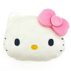 Japan Sanrio Fluffy Mini Pouch - Hello Kitty / Face