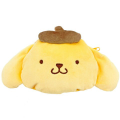 Japan Sanrio Fluffy Mini Pouch - Pompompurin / Face