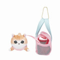 Japan Mofusand Mini Plush Toy - Cat & Carrier Bag / Brown & White & Pink - 5