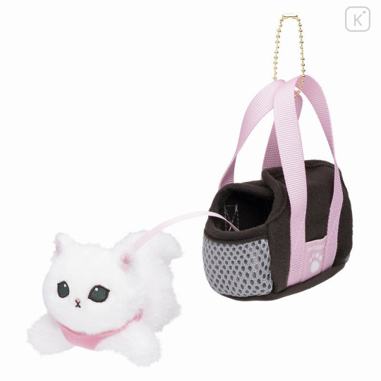 Japan Mofusand Mini Plush Toy - Cat & Carrier Bag / White Black - 1