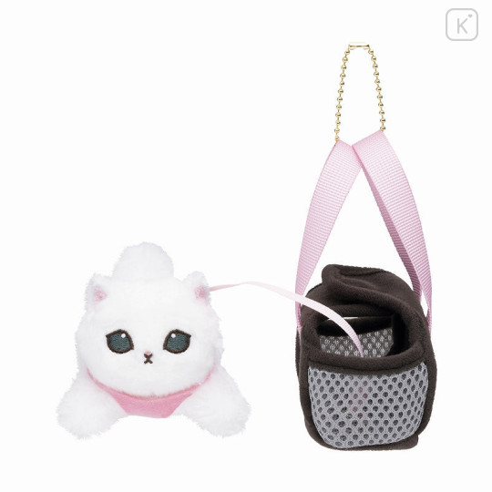 Japan Mofusand Mini Plush Toy - Cat & Carrier Bag / White Black - 5