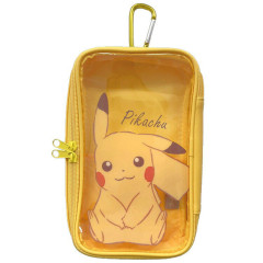 Japan Pokemon Clear Multi Accessory Case with Carabiner - Pikachu