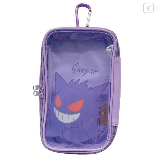 Japan Pokemon Clear Multi Accessory Case with Carabiner - Gengar - 1