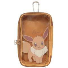 Japan Pokemon Clear Multi Accessory Case with Carabiner - Eevee
