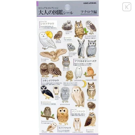 Japan Picture Book Sticker - Owl - 1