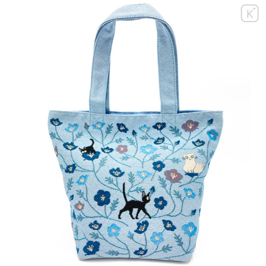 Japan Ghibli Mini Embroidery Tote Bag - Kiki's Delivery Service / Jiji Blue - 1