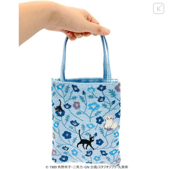 Japan Ghibli Mini Embroidery Hand Bag - Kiki's Delivery Service / Jiji Blue B - 6