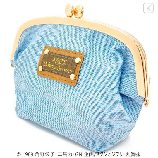 Japan Ghibli Embroidery Cosmetic Clasp Pouch - Kiki's Delivery Service / Jiji Blue - 2