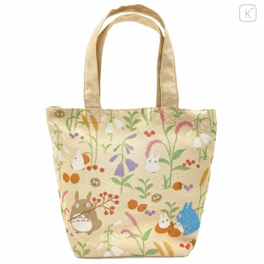 Japan Ghibli Mini Embroidery Tote Bag - My Neighbor Totoro : Autumn Moment - 1
