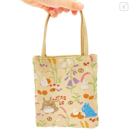 Japan Ghibli Mini Embroidery Hand Bag - My Neighbor Totoro : Autumn Moment - 6