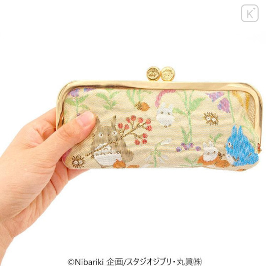 Japan Ghibli Embroidery Long Clasp Pouch - My Neighbor Totoro : Autumn Moment - 6
