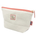 Japan Ghibli Embroidery Cosmetic Pouch - Kiki's Delivery Service / Jiji White & Pink - 2