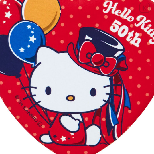 Japan Sanrio Can Badge Pin - Hello Kitty 50th Anniversary / Red Heart - 3