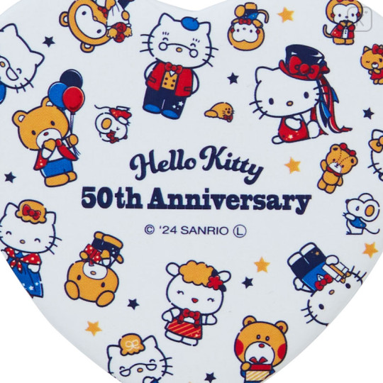 Japan Sanrio Can Badge Pin - Hello Kitty 50th Anniversary / White Heart - 3