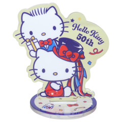 Japan Sanrio Acrylic Stand with Clip - Kitty & Daniel / Hello Kitty 50th Anniversary