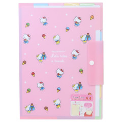 Japan Sanrio 5 Pockets A4 Index File - Hello Kitty & Hello Mimmy / Pink
