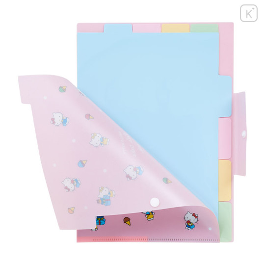 Japan Sanrio 5 Pockets A4 Index File - Hello Kitty & Hello Mimmy / Pink - 3