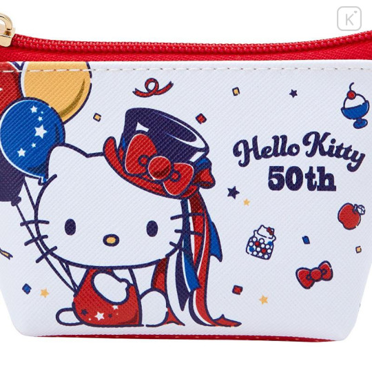 Japan Sanrio Triangular Mini Pouch - Hello Kitty 50th Anniversary - 4