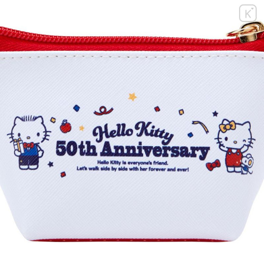 Japan Sanrio Triangular Mini Pouch - Hello Kitty 50th Anniversary - 5