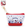 Japan Sanrio Triangular Mini Pouch - Family / Hello Kitty 50th Anniversary - 1