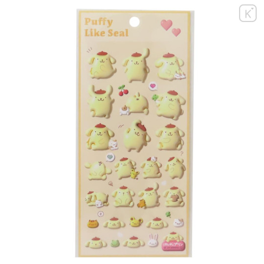 Japan Sanrio Puffy Like Seal Sticker - Pompompurin - 1