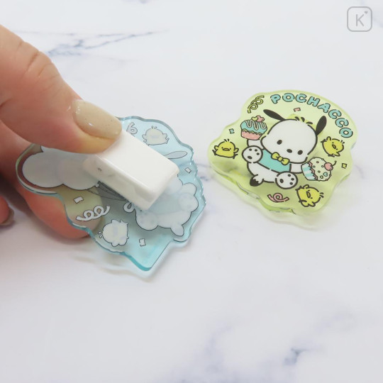 Japan Sanrio Acrylic Clip - Pochacco / 35th Anniversary Green - 2