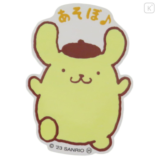 Japan Sanrio Big Sticker - Pompompurin / Let's Play - 1